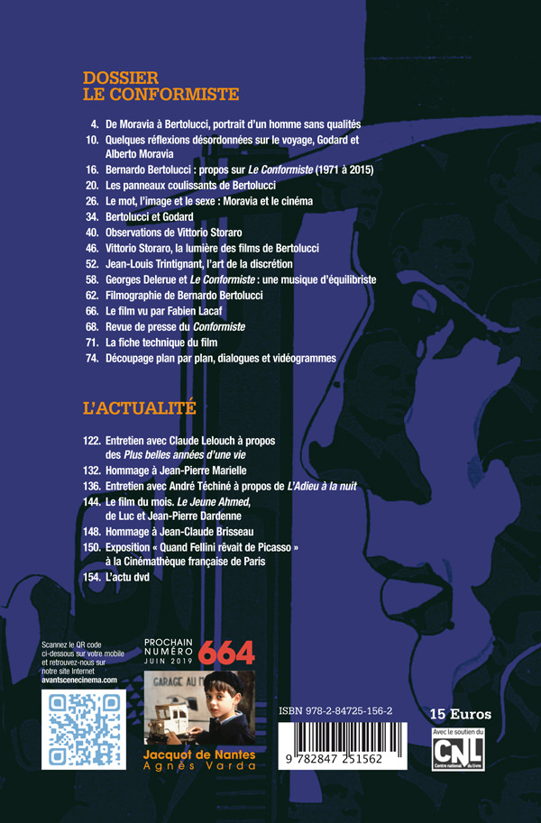 4ème couverture Numéro 663 Avant-Scène Cinéma Le conformiste de Bernardo Bertoclucci