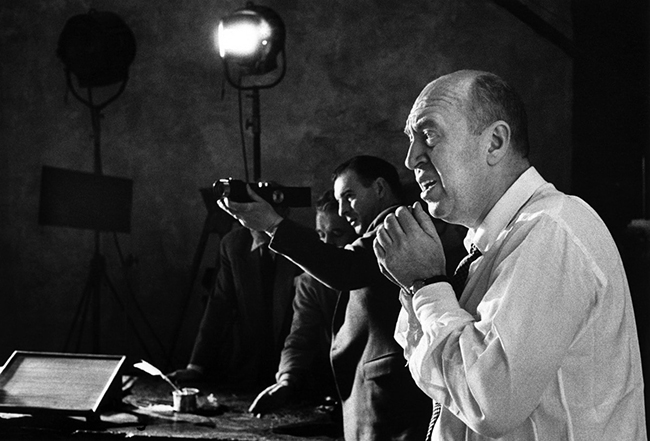 Otto Preminger sur un tournage